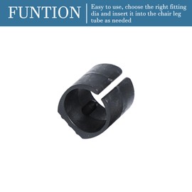 QUARKZMAN 22 mm Diameter Adjustable Plastic Furniture Foot Glides x 12 Pieces U-Shaped Chair Leg Cover Protectors for Hose Insert [Black]