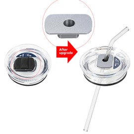 MOTAIN Straw Lid Attachment Compatible With Yeti Tumber Magslider/Stronghold Lid,Straw Cover Accessories For 20/30 Oz Tumber(Silvery)