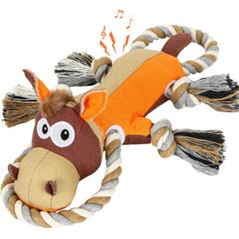 IOKHEIRA Dog Toys for Aggressive Chewers,Tough Indestructible Dog Toys,Squeaky Dog Toys for Large Dogs,Durable Dog Chew Toys (Orange)