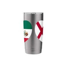 Alabama and Mexico Flags: Heart Shaped Unity Stainless Steel Insulated Tumbler