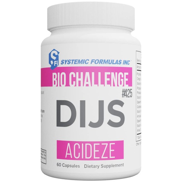 Systemic Formulas DIJS Acideze - Supports Digestive Functions, 60 Capsules, Bio Challenge #425. Herbalomic Nutritional Support.