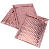 SEUNMUK 50 Pieces Holographic Metallic Bubble Mailers Rose Gold, 11