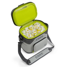 CORE Magnetic Leak Proof 12 Can Soft Cooler with Waterproof Zipper | Insulated Bag Portable Ice Chest Box | Best Soft Cooler for Food & Beverages for Tailgating, Car Camping, and Family Beach Picnics