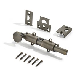 khtumeware 10 inches 1-Pack, Antique Brass Solid Brass Dutch Door Surface Slide Latches & Slide Surface Bolts, Decorative Surface Slide Bolts for Windows and Doors