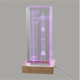EMGTMS Y&Z SpaceX Starship 3D Crystal Night Light, Rocket Model Lamp, Full of Details of Space X Starship, Capturing Every Intricate Detail
