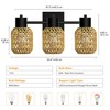 CHICLUX Bathroom Vanity Light, 3 Lights Boho Rattan Bathroom Lighting