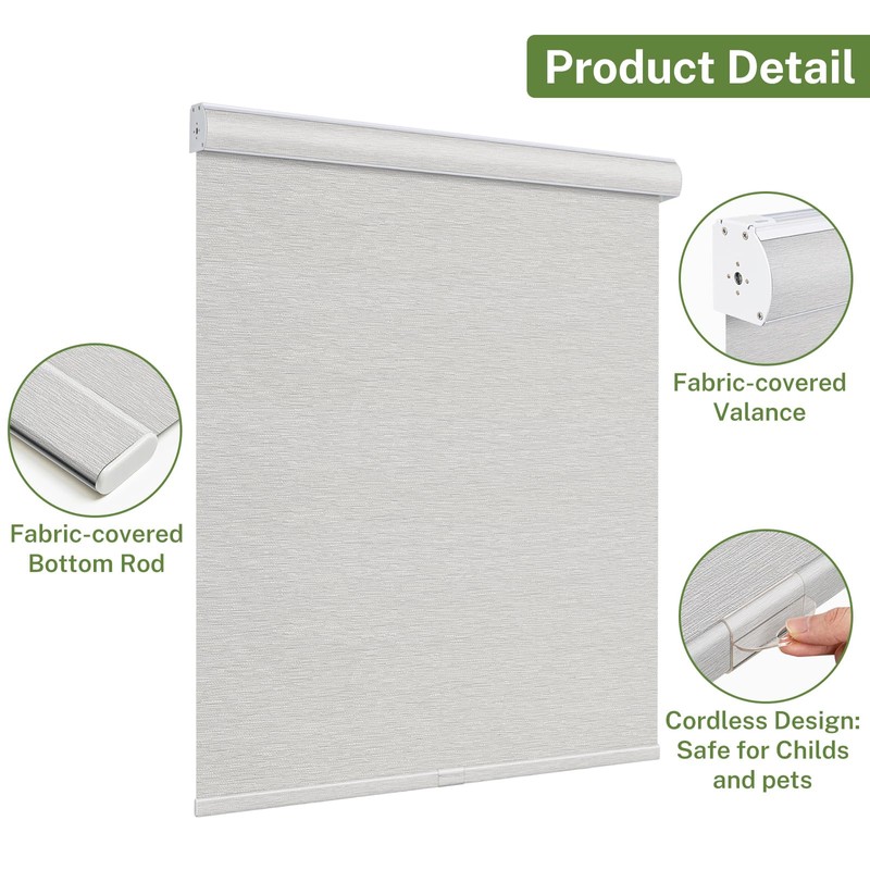 MiLin Blackout Roller Shades for Window Cordless Roller Blinds for