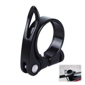 Bicycle Seat Clamp with Quick Release, Aluminium Alloy Seat Clamp, Seat Clasp, Quick Release, Secure Hold and Easy Installation for Mountain Bike, Road Bike, Folding Bike, 31.8 mm, Black
