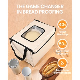 LIFVCNT Bread Proofer & Dough Proofing Box – Foldable Sourdough Fermentation Box with Adjustable Temperature (68–131℉), 0–99H Timer, Metal Rack & Water Tray – Ideal for Yogurt, Pizza, Bread Baking