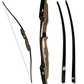 PMZ Archery High Performance Takedown Longbow Hunting Bow 20-50lbs Adults Shooting Practice SportColor: Brown 45 lbs