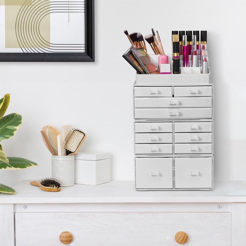 Sorbus Large Makeup Organizer - Stackable Jewelry & Makeup Organizer