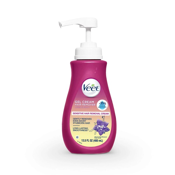 Veet Gel Hair Remover Cream, Sensitive Formula, 13.5 oz (Pack of 7)