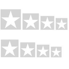 8 Pieces Star Template Reusable Plastic Stencils 5 Point Star Template Large Star Stencil Wall Stencils Painting Template Room Decor for Craft DIY Wall Furniture