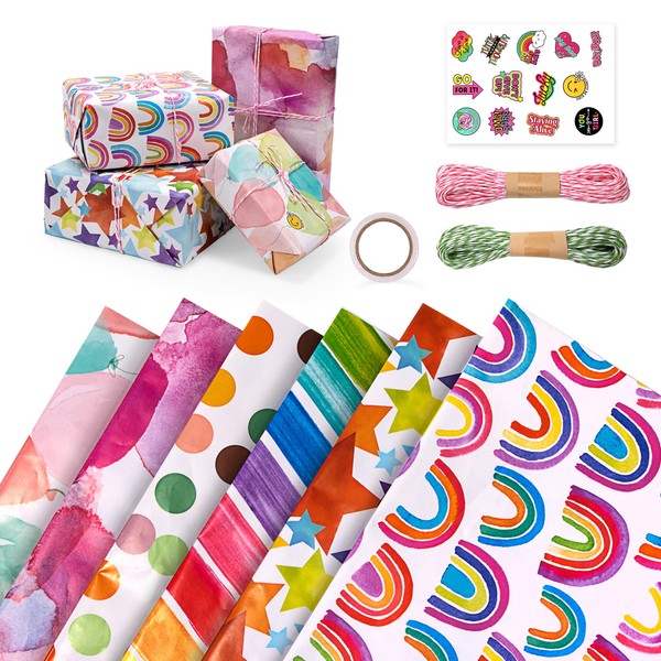 Newellsail Children's Gift Paper Set 6 Sheets 70 x 50