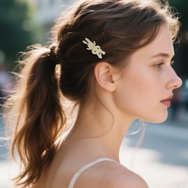 Pearl Rabbit Hair Clip Duckbill Hair Claw Clips Vintage Pearl Hair Accessories for Wedding Bride Women Birthday Party Favors Gifts