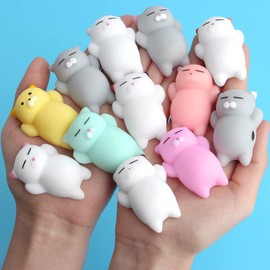 12 Pcs Mochi Animals Toys Mochi Cat Stress Relief Toys for Over 3 Years Old