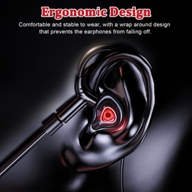 BlueFire Gaming Earphones, 3.5mm Wired Earbuds, Stereo Gaming Earbuds, PC Gaming Headset in Ear Hearphones with Detachable Microphone for PC, Laptop, Phone