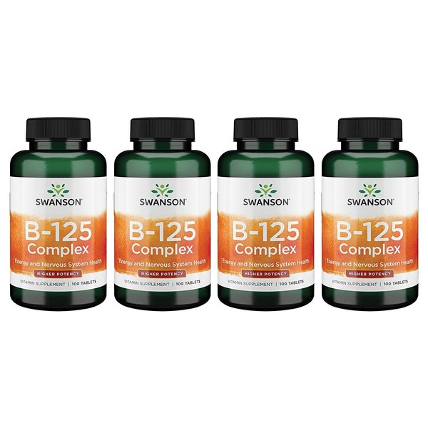 Swanson Vitamin B-125 Complex 100 Tabs (4 Pack)