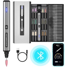 AM ARROWMAX Mini Engraving Pen, Cordless Rotary Tool with 36 Bits, Aluminum Case, Bluetooth, APP, Wireless Magnetic Charge, Engraving Tool for Jewelry, Wood, Glass, Carving (SGS Mini)