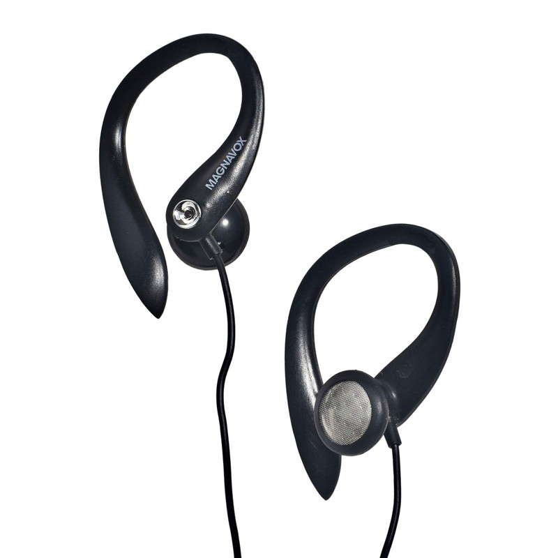 Magnavox MHP4854-BK Earhook Earbuds with Microphone in Black | Available