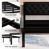 Feonase Twin Size Metal Bed Frame with Faux Leather Button