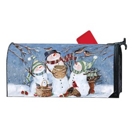 Studio M The Original Magnetic Mailbox Cover, Decorative MailWrap Fits Standard Size 6.5 x 19 Inch Mailbox, Weather Resistant Vinyl, Snowmen Bird Feeders