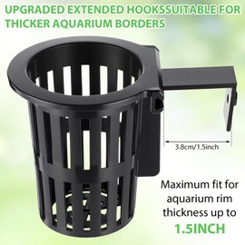 Baderke 8 Pack Aquarium Plant Holder Hanging Aquarium Planter Cup with Extension Hooks for Fish Tank Aquatic Plants Decorations