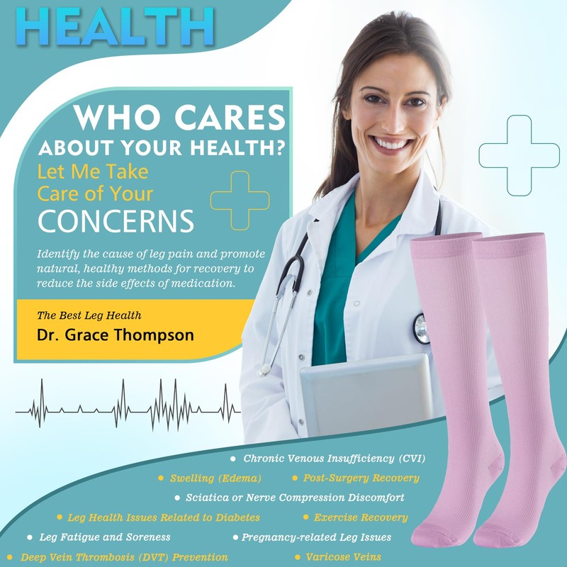 OUIVIAL 6 Pairs Compression Socks for Women Men 20-30mmhg Graduated
