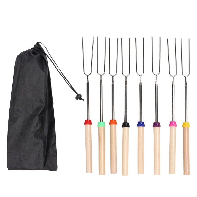 8Pcs Telescoping Extendable Marshmallow Roasting Sticks Marshmallow Sticks Kit Extending
