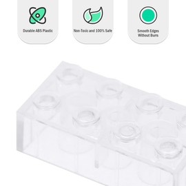 Etarnfly Building Blocks, 200 Pieces, 2 x 4, Classic Bricks, Compatible with All Major Brands, Creative Learning Toy, Basic Building Blocks, Gift for Children, Transparent Stones