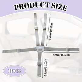 High Chair Harness, 5 Point Adjustable Safety Harness, Universal for High Haise/Stroller Attachment