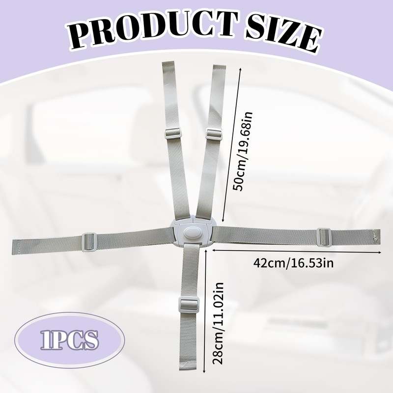 High Chair Harness, 5 Point Adjustable Safety Harness, Universal for