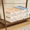 Ruspela Wardrobe Organiser, 3 Pack Retractable Storage Baskets Stackable Wardrobe
