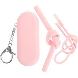 Didiseaon 1juego Pajilla de Silicona Plegable con Funda de Pajilla Reutilizable con Limpiapajillas y Cierre con Portallaves para Viajes Picnics y Excursionistas