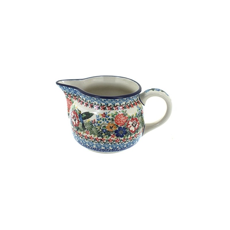 Blue Rose Polish Pottery Hummingbird Small Pitcher