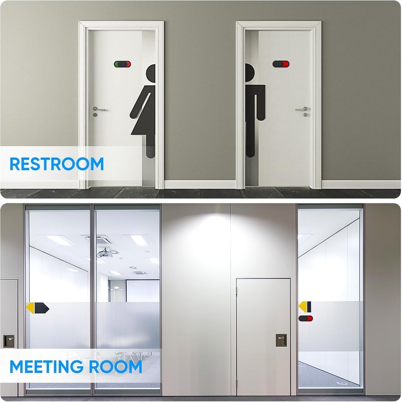 2pcs ID Plate Vacant Occupied Conference Privacy Indicator Sign for