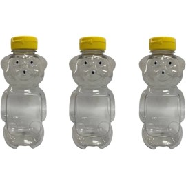 Generic 8 Oz Plastic Bear Honey Bottle Jars Refillable with Flip Top - 12