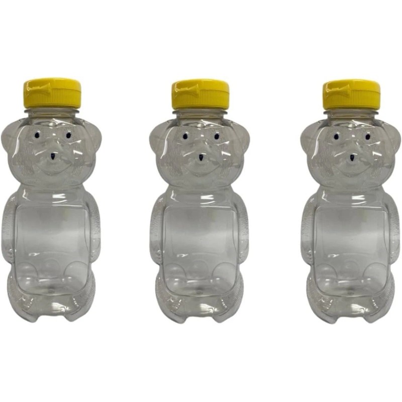 Generic 8 Oz Plastic Bear Honey Bottle Jars Refillable with