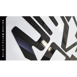 AUTOCARIMAGE Tailgate raised letters fits SILVERADO 2019 2024 2025 GLOSSY & MATTE BLACK FLAG