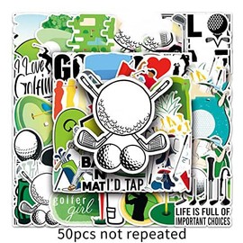 Golf Stickers 50 Pcs Vinyl Sports Stickers for Laptop Water Bottle Luggage Cars Bike Motorcycle Skateboard Phone Bumper Computer Guitar,Waterproof Trendy Golf Stickers Decals for Teens Adults Boys