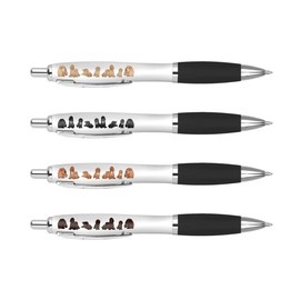 DV DESIGN Set of 4 Cocker Spaniel Black Pens - Dogs Animals Pets Stationary School Equipment Teacher Friend Girls Boys Christmas Birthday Pen #81267