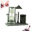 Parliky Retro Sand Clock Lamp Pen Container Creative Desktop Ornament