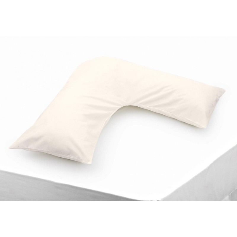 Belledorm Cream V shaped pillow case cover with poppers -
