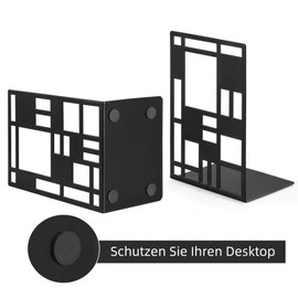 INNOPLUS Bookends, Bookends, Metal, Bookend, Black, 1 Pair, Book Stand, Bookends, Book Holder, CD Children's Metal, Book Holder for Shelf