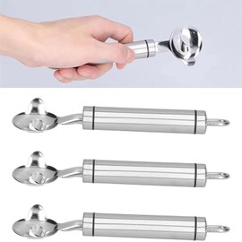 3pcs Spoon Cactus Peeler, Stainless Steel Cuchara Pelador de Nopales Multi-Function Pelador de Nopales Cactus Peeler Tool Chinese Noodle Cutter for Kitchen Gadgets Accessory (Silver)