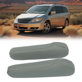 HECASA Front Seat Armrest Cover Compatible with 2005-2010 Honda Odyssey PVC Armrest Cover Replacement Dark Gray 2 PCS (Leather Part Only)
