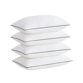 Acanva Acanva Cooling Bed Pillows for Sleeping, Luxury Hotel Quality 3D Microfiber Filling with Breathable Cover for Side Back and Stomach Sleepers, Reduces Neck Pain, King (Pack of 4), Black 4 Count