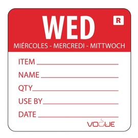 Vogue L068 Wednesday Day of the Week Label Wednesday - Red, 49x 60mm