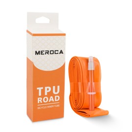 TINGSING Bicycle Inner Tubes, Ultralight 700c x 23-35c TPU Inner Tube with Anti Puncture 45mm Presta Valve for Racing Gravel Hybrid Bike Orange