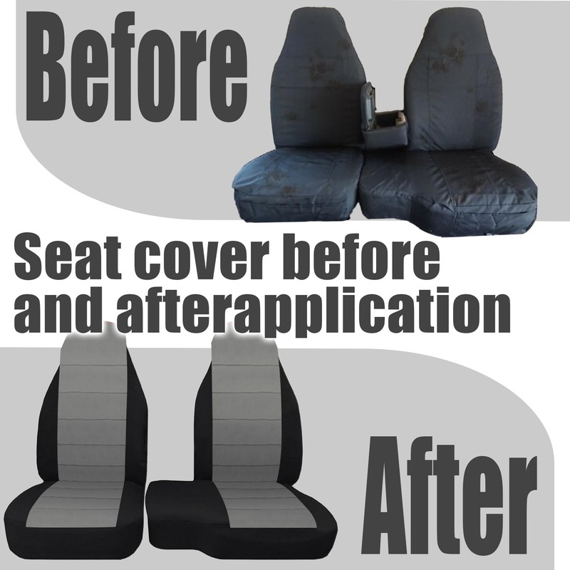 Fioqe 2PCS Front 60/40 Cloth High Back Bench Seat Cover
